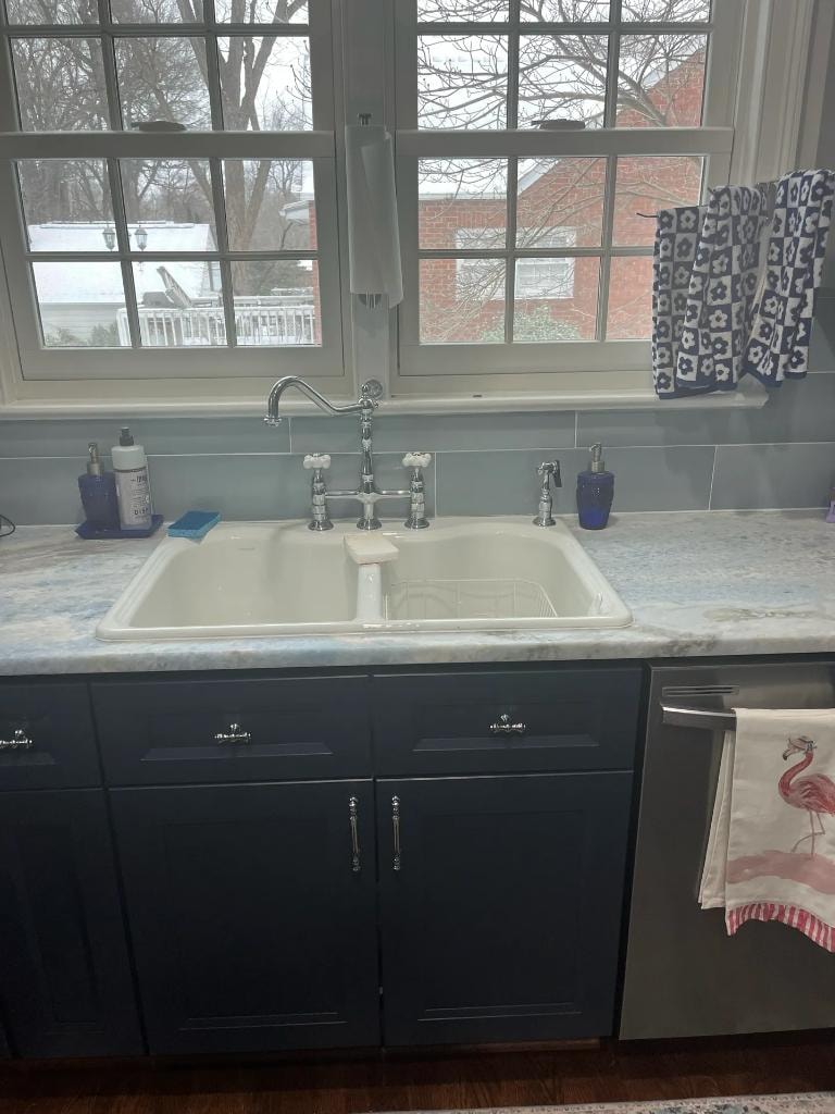 Kitchen sink and countertop detail by Cornerstone KB Pro